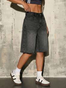 Teen GirlBlue Loose Fit Capri Jeans - Black - View 5