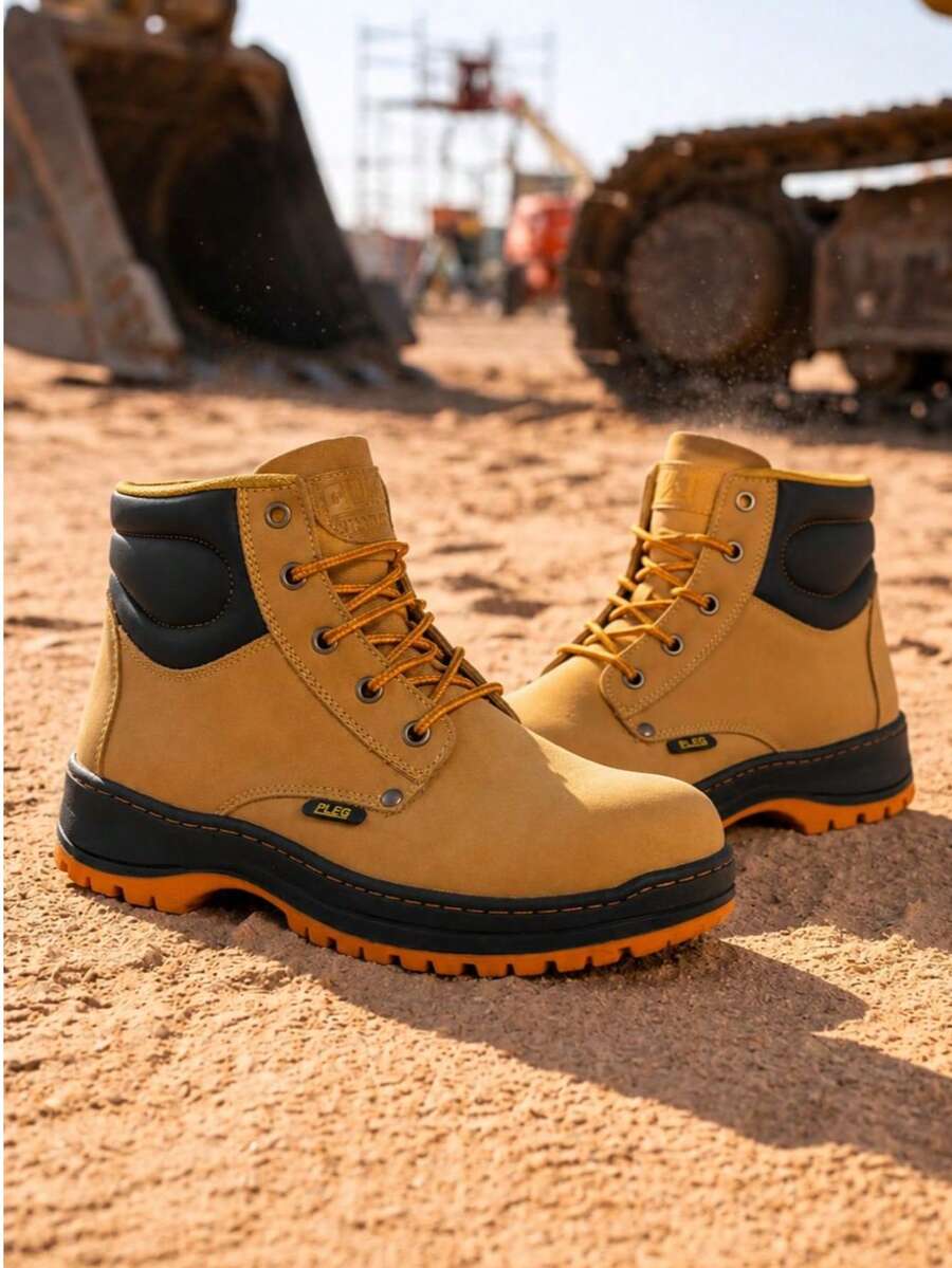 Genuine Leather Pleg Working Boot With Steel Helmet - miel - View 1