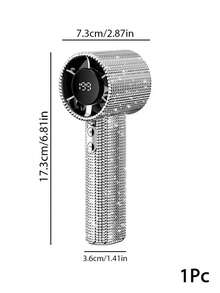 JMMO 1Pc Bling Rhinestone Portable Handheld Fan With 1800mAh Battery, USB Rechargeable High-Speed Turbo Fan With LED Digital Display & 199 Adjustable Speed Levels - Multicolor - View 8