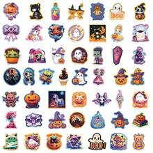 50pcs Halloween Themed Stickers, Waterproof Vinyl Decals With Pumpkins, Ghosts And Spooky Designs, For Laptops, Water Bottles And Party Decor - Multicolor - View 6