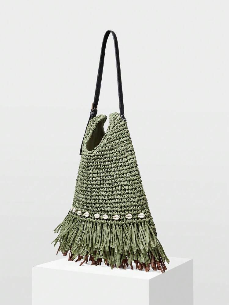 WOMEN'S TOTE BAG, EXQUISITE FASHION HOLIDAY WOVEN SHOULDER BAG