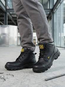 Botas industriales 100% de piel de res con casquillo y suela antideslizante - Negro - Ver 1