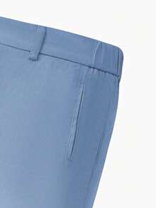 Manfinity Mode Pantalones casuales versátiles con botones y bolsillos para hombre, adecuados para negocios y oficina, formal - Azul - Ver 4