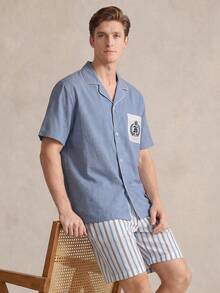 EverLounge 2026 New Style Men's Soft & Comfortable Striped Long Sleeve Pajama Set, Suitable For All Seasons Loungewear - Multicolor - View 1
