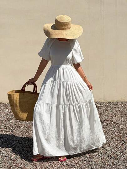 Livesso Robe dos nu à la mode pour femmes, convient pour les vacances et les sorties à la plage