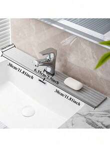 1PC Kitchen Faucet Mat, Diatomite Water Absorbing Splash Guard For Sink, Quick-Drying Non-Slip Stone Tray With Sandpaper, For Kitchen Bathroom Laundry - Multicolor - View 12