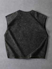 Manfinity EMRG Áo tank top nam màu đen bạc màu, phong cách thường ngày, thích hợp cho hoạt động ngoài trời, trẻ trung và năng động, với chữ viết tay tiếng Anh. - màu đen - Xem 4