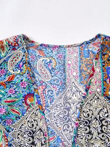 Rusticease Plus Size Women Allover Print Casual Versatile Daily Wear Coat Beach Rodeo Business Dinner Autumn - Multicolor - View 3
