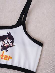 HARRY POTTER X SHEIN 3pcs/Set Tween Girls' Training Bras, Student Teens' Super Short Camisole Tops, Children Anti-Exposure - White - View 8