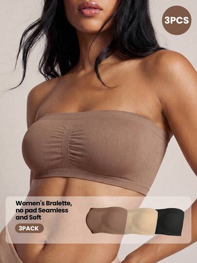 Barelissa 3pcs/Set Summer Elegant One-Shoulder Seamless Bra For Women For Everyday Wear Casual