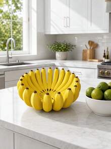 Zazumi 1PC/2PCS 3D Printed Resin Fruit Bowl, Banana Shaped Decorative Storage Tray, Yellow Novelty Fruit Basket For Kitchen Countertop, Home Dining Table Centerpiece, Unique Kitchen Decor Gift, Cute Aesthetic Holder For Snacks & Fruits - Multicolor - View 3