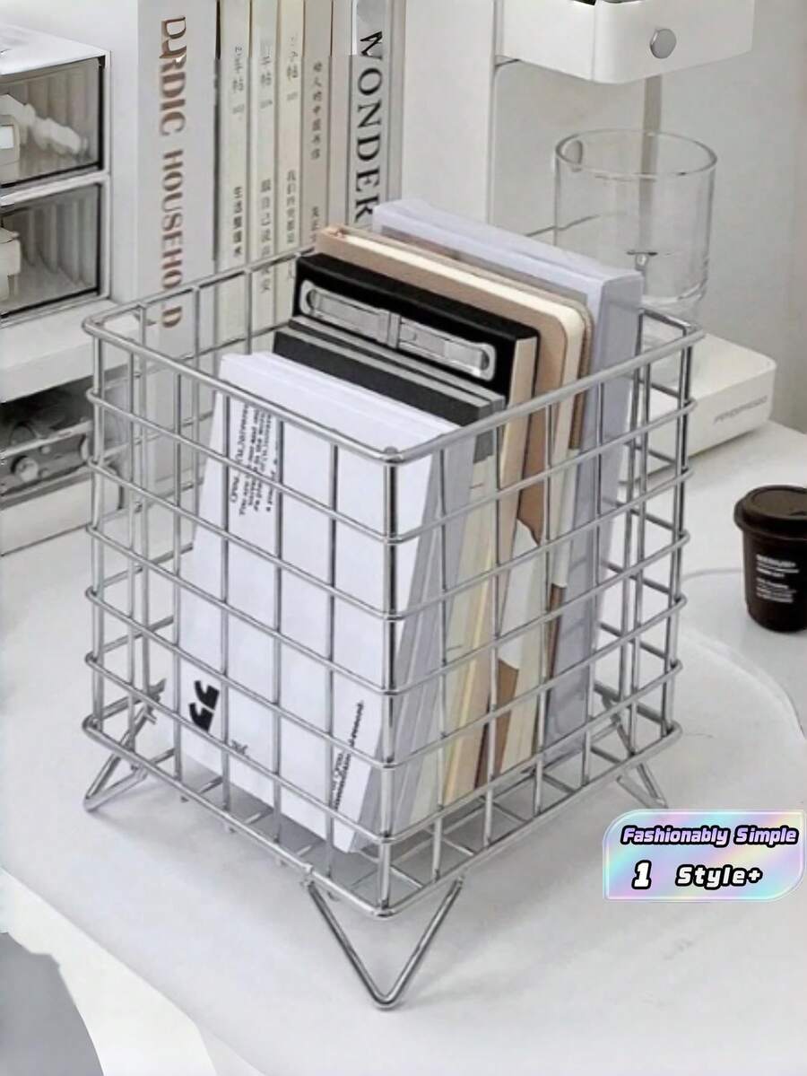 1 chiếc giỏ đựng đồ nghệ thuật bằng sắt thời trang đựng viên cà phê, chất lỏng cô đặc, sách, băng dính, đồ ăn nhẹ, đồ sắp xếp để bàn ngày lễ tình nhân, đám cưới ngày lễ tình nhân, sinh nhật, đồ sắp xếp lưu trữ, đồ sắp xếp nhà bếp, kệ, sắp xếp và lưu trữ nhà bếp, phụ kiện nhà bếp, sắp xếp và lưu trữ tủ quần áo, hộp lưu trữ, kệ, đồ sắp xếp đồ trang điểm, kệ, - Bạc - Xem 1