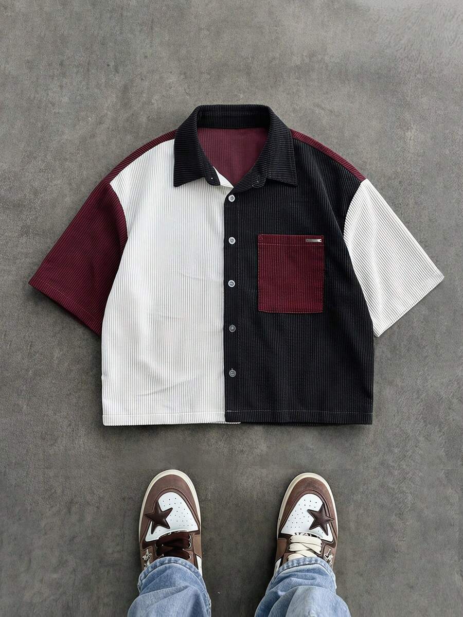 SWAVVY Camisas para hombre - Rojo y blanco - Ver 1