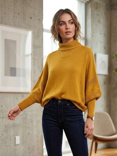 Suéter de Punto para Mujer con Diseño de Corte Amplio y Estilo de Capa Envolvente - Prenda de Abrigo con Caída Fluida y Silueta Holgada para un Confort Superior - Tejido de Calidad con Textura Suave y Acogedora - Ropa de Invierno con Mangas Tipo Murciélago y Acabado de Punto Fino - Accesorio de Vestir Sofisticado para Superposición de Capas - Diseño Atemporal con Dobladillo de Gran Amplitud - Prenda Versátil para Uso Diario - Estética Elegante y Relajada