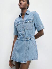 Maija Quần yếm & áo liền quần denim dành cho nữ - Màu xanh lam - Xem 1