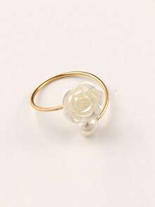 4-30pcs Pearl Rose Napkin Rings, Suitable For Wedding, Home, Daily Dining Table Decoration - Multicolor - View 7