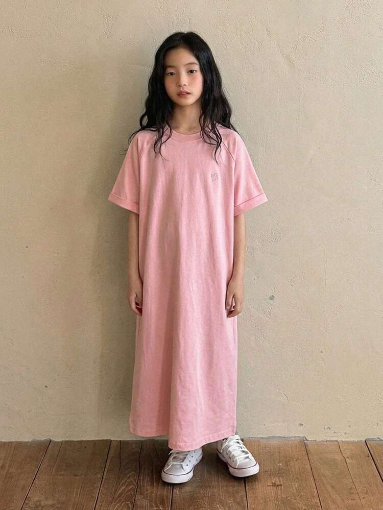 DAZY Váy thường ngày tay raglan cho bé gái tuổi teen - Hồng - Xem 3