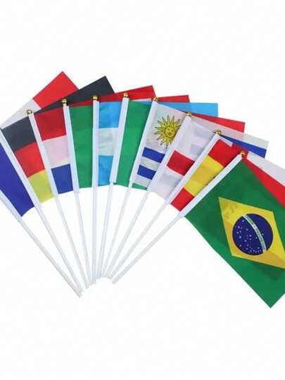 MINKOJA MINKOJA 1PC Handheld Flags For Football Match Atmosphere / Soccer Cheering Props(Color Difference May Be Caused By Lighting Issues)