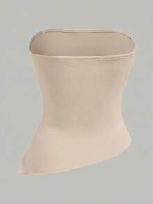 Girlism Bộ 3 áo hai dây croptop dệt kim màu đen, trắng và xanh dương dành cho nữ tuổi teen, có phần eo nhún và vạt áo bất đối xứng, kiểu dáng thể thao đường phố đa năng, dễ phối đồ. - màu nâu - Xem 8