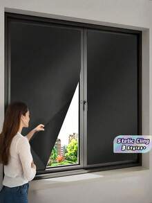 Phim cách nhiệt cửa sổ cản sáng Chống tĩnh điện Chống tia UV Cách nhiệt Phòng ngủ Phòng khách Văn phòng Không dính Không để lại cặn Có thể tái sử dụng Chống phai màu Che phủ màu tối - màu đen - Xem 1