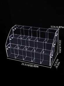 1PC Large Capacity Slanted Design Desktop Multifunctional Storage Clear Acrylic Pen Display Stand For Office School Home Desk Organization Pen Organizer Pencil Holder - Transparent - View 22