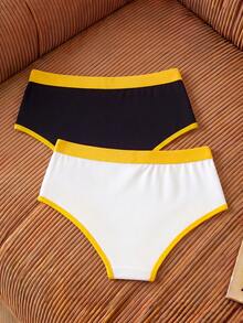 GARFIELD | SHEIN Cartoon Print Contrast Trim Briefs - Black and White - View 2