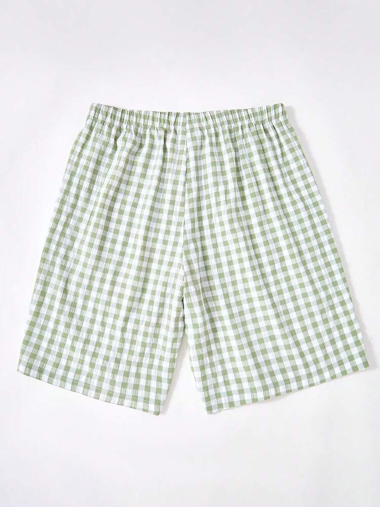 Plus Size Women's Summer Solid Color Bermuda Shorts, Solid Color Side Pockets, Loose Knee-Length Mid-Waist Fashion Basic Beach Outfit For Women