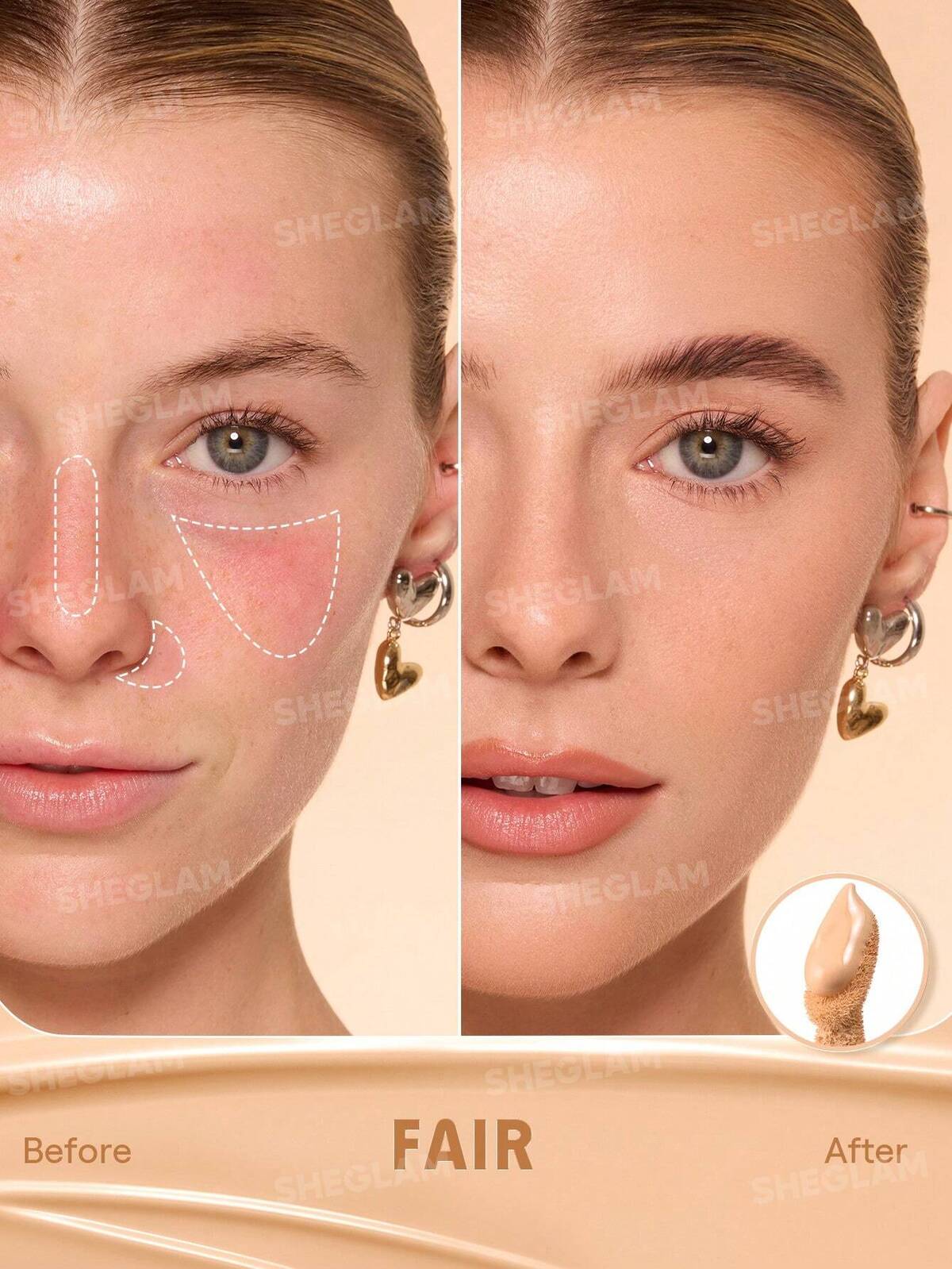 Hideaway Full-Coverage Concealer-Fair Color Corrector Brightener And Highlighter Brand Beauty Makeup Face Paint Cosmetic For Women Girls Perfect For Spring Summer Ideal For Y2K Fancy Fashion Suitable For Birthday Mother'S Day Gift Rave Festival Party Ready Best Color
