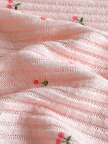 SHEIN Vintaside Kids 6件套女婴春秋季休闲可爱甜美棕色豹纹上衣、粉色杏色上衣搭配同色裤子，3套组合套装，适合上学和日常穿着 - 彩色 - 查看 8