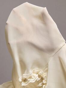 Sweetness Summer Vacation Music Festival Golf Outfit, Sweet Spicy Ruffle V-Neck Off Shoulder Chiffon Dress White Sexy - Beige - View 14
