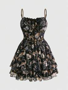 ROMWE Fairycore Retro Pilz Fairy-Core Unterkleid in Große Größen für Frauen - Verschiedenfarbig - Übersicht 5