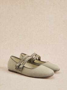 Rosivie Sepatu Loafer Datar Kasual Wanita dengan Desain Gesper, Serbaguna untuk Pemakaian Sehari-hari - Aprikot. - View 9