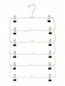 1pc 4/6-Tier Metal Skirt Pants Clips Pants Rack,Super Hanger 4/6-Tier Skirt Pants Shorts Hangers With Adjustable Clips Space Saving No Slip 12 Clips Clothing Storage Metal Skirt Rack Clothes Hangers,Multi-Function Storage Hanger - Multicolor - View 14