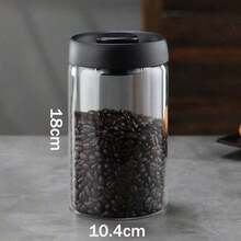 1 buah Wadah Vakum Kaca Borosilikat Berkualitas Tinggi, Transparan, Anti Karat, Buatan Tangan, Untuk Biji Kopi dan Penyimpanan Dapur - Hitam - View 12
