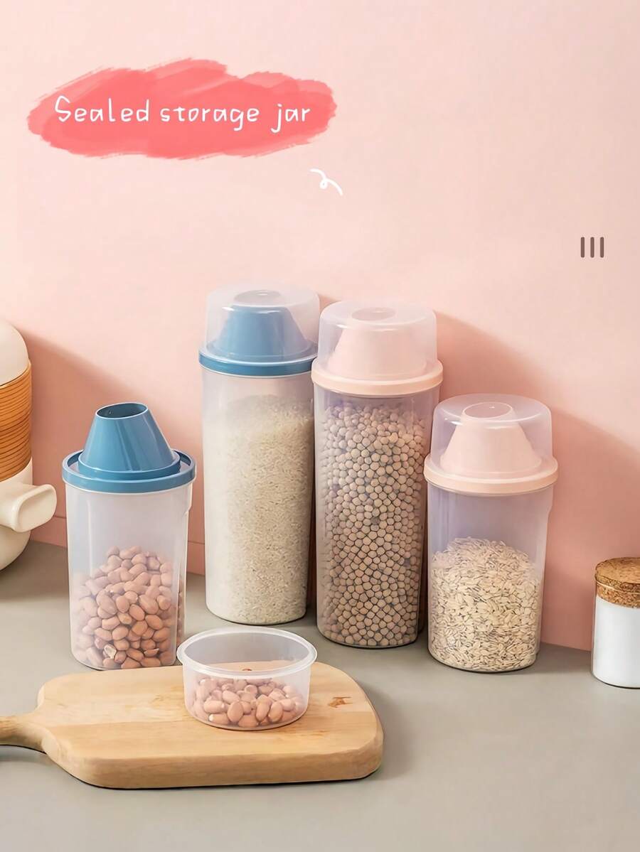 1PC Pet Food Storage Container Vacuum Grain Moisture Proof Canister For Cat Dog Food Sealed Barrel Holiday Gift Christmas - Blue - View 1
