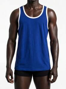 Rest Era 2026 Hot Selling Men's Seamless Minimalist Solid Color Comfortable High Cost-Effective High Quality Portable Undershirt, Single Pack - Blue - View 6
