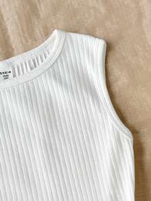 SHEIN Bộ 2 món cho bé gái tuổi teen: áo vest cổ chéo sọc màu trơn và chân váy bánh kem cạp cao họa tiết hoa, phong cách dễ thương độc đáo, phù hợp đi du lịch, lễ hội âm nhạc, tựu trường, tiệc trưa và trà chiều sân vườn mùa xuân - Nhiều màu - Xem 4
