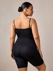 Veilyse 1pc Women's Plus Size Body Shaper Unitard, Postpartum Abdominal Control Shapewear, Tight Waist Shaping Underwear, Butt Lifter - Black - View 2