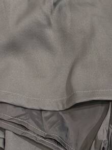Pariaura High-Waist Gray Pleated A-Line Mini Skirt, Flattering And Anti-Flashing Design - Grey - View 5