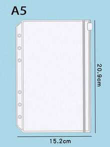 SHEIN A6,A5,A7 Or 2sets OfA6 Clear PVC ZipperBags - Clear - View 9
