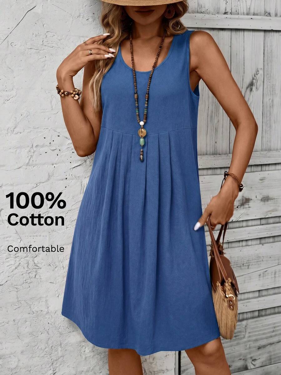 EMERY ROSE Vestido azul sin mangas para mujer de talla grande - azul real - Ver 1