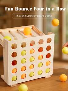 MINKOJA Fun 3D Three-Dimensional Marble Four-In-A-Row – Two-Player Interactive STEM Toy For Spatial Logical Thinking And Strategy Training, A Family Party Gathering Game With A Portable Storage Design, A Game For 2 Players, Wooden Toy. - Multicolor - View 8