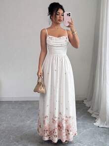 Elenzga Đầm voan mỏng nhẹ, thanh lịch, lãng mạn dành cho nữ, kiểu dáng dây mảnh, thắt eo, thích hợp dự đám cưới hoặc tụ họp bạn bè. - Nhiều màu - Xem 3