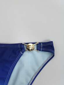 ZELFYO Men's Summer Beach Gradient Metallic Decor Triangle Swim Briefs, Holiday - Blue - View 5