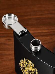 HARRY POTTER X SHEIN 6盎司便携式不锈钢酒壶，迷你便携，适合露营户外使用 - 黑色 - 查看 2