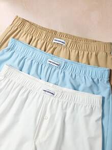 Bộ 3 quần chinos nam EverLounge kiểu Anh cơ bản, thoải mái, màu trắng, kaki, xanh nhạt. - Nhiều màu - Xem 4