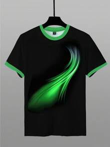 Manfinity Homme Men's Ombre Casual Versatile Daily Wear Short Sleeve T-Shirt - Multicolor - View 3