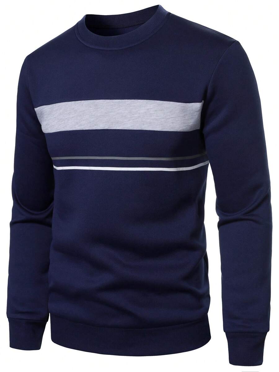 Manfinity Homme Fashionable Sweatshirt, Ideal Gift, Essential For Outings, Casual Pullover Pullover Sweatshirt - Multicolor - View 1