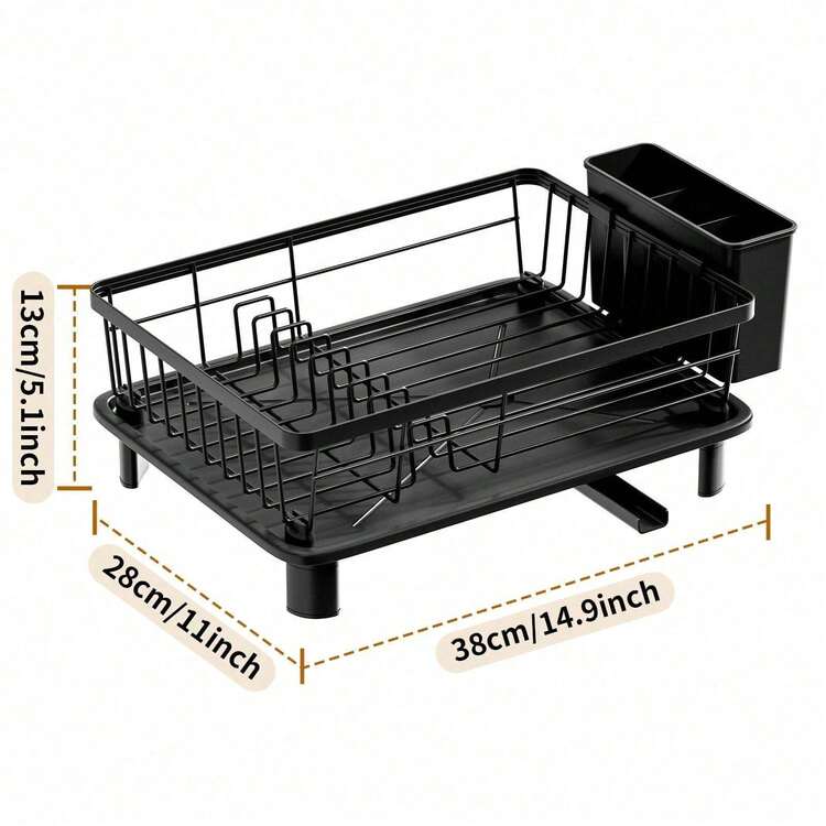Rak Pengering Berkualitas Tinggi untuk Mangkuk dan Piring, dengan Tempat Sendok Garpu - Rak Pengering Meja Dapur Hemat Ruang untuk Mangkuk dan Piring | Rak Penyimpanan Meja Dapur Multifungsi, Rak Penyimpanan dan Pengorganisasian Dapur Penting yang Dapat Menampung Piring, Mangkuk, Pisau, dan Peralatan Makan - MultiWarna - View 11