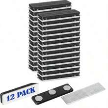 3/12/20pcs Magnet untuk Lencana Nama, Klip Pita Label Nama, Tali Magnet Label Nama, 3 Magnet Neodymium, Magnet Perekat, Label ID Jaket Seragam (Hitam) - Hitam - View 9
